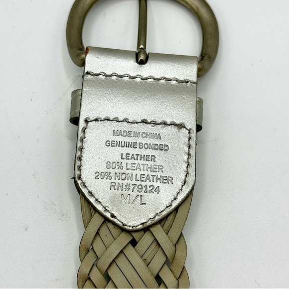 Like New Braided Leather Belt, Champagne Gold, size‎ M/L - Picture 10 of 13